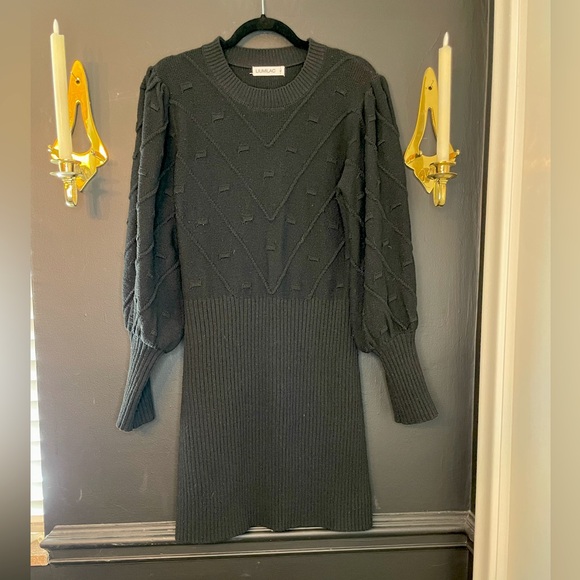 Lantern Sleeve Knit Mini Dress - Picture 5 of 8